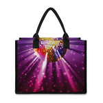 Purple Light Disco Ball Print Canvas Tote Bag
