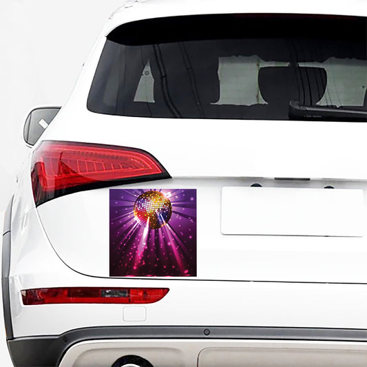 Purple Light Disco Ball Print Car Sticker