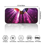 Purple Light Disco Ball Print Car Windshield Sun Shade