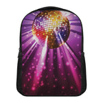 Purple Light Disco Ball Print Casual Backpack