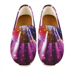 Purple Light Disco Ball Print Casual Shoes