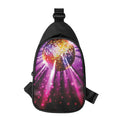 Purple Light Disco Ball Print Sling Bag