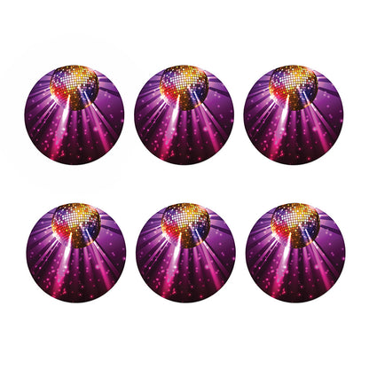 Purple Light Disco Ball Print Coaster Set