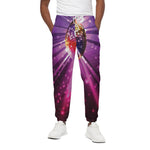 Purple Light Disco Ball Print Cotton Pants