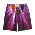 Purple Light Disco Ball Print Cotton Shorts