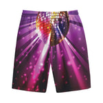 Purple Light Disco Ball Print Cotton Shorts
