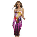 Purple Light Disco Ball Print Cross Back Cami Dress