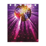 Purple Light Disco Ball Print Curtain