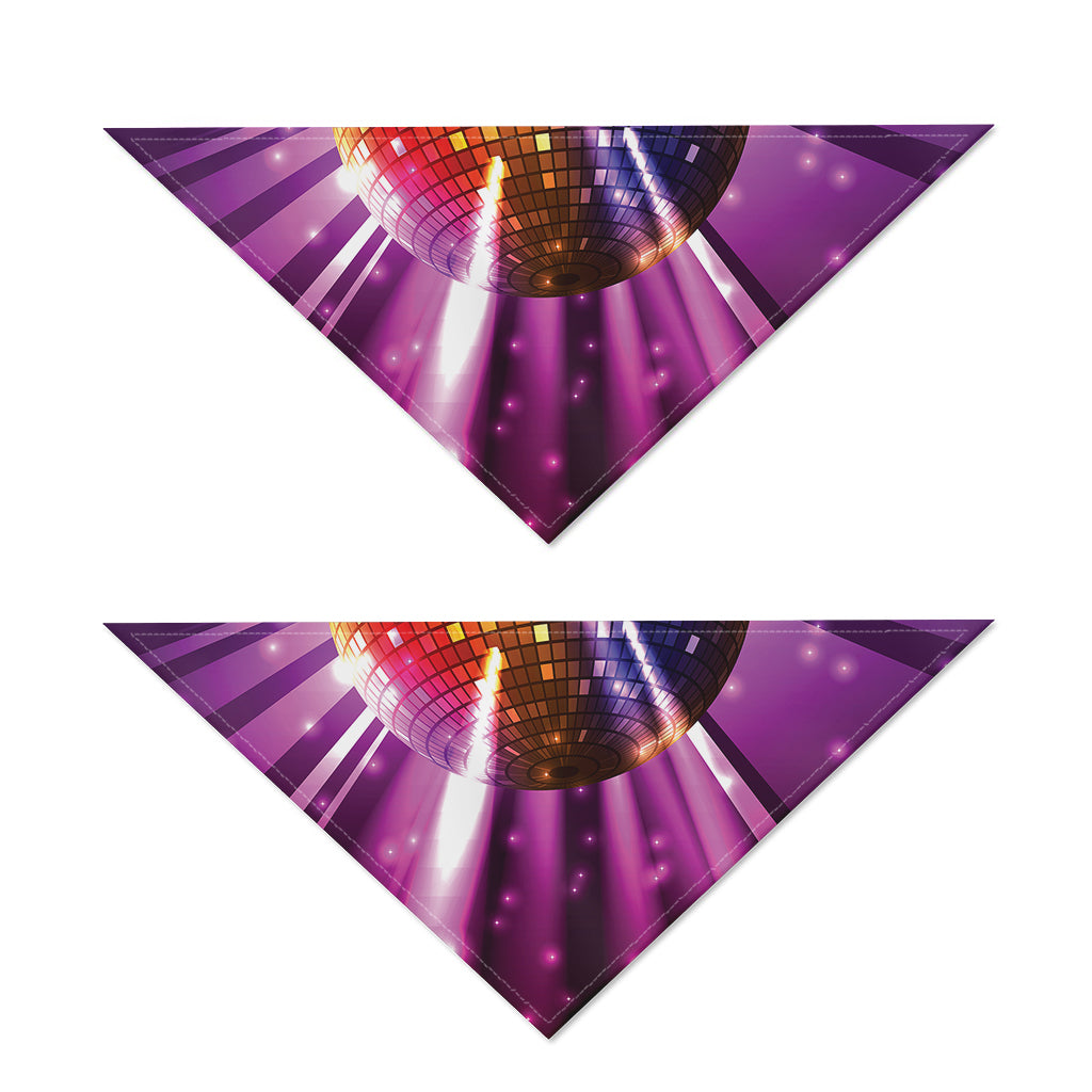 Purple Light Disco Ball Print Dog Bandana