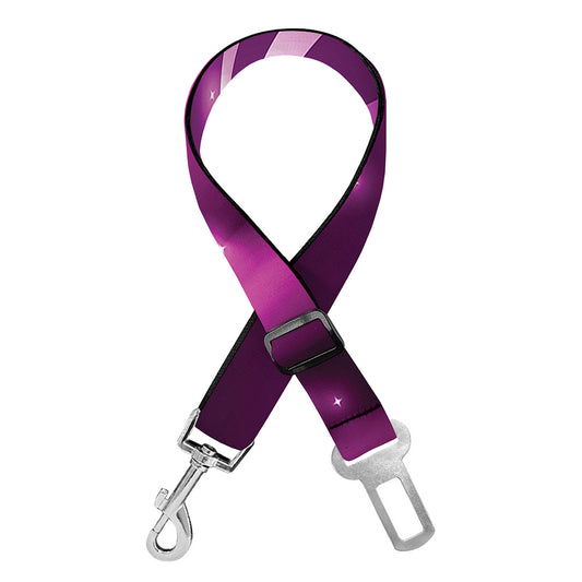 Purple Light Disco Ball Print Dog Seat Belt
