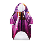 Purple Light Disco Ball Print Dog Zip Up Hoodie