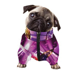 Purple Light Disco Ball Print Dog Zip Up Jacket
