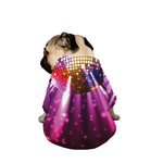 Purple Light Disco Ball Print Dog Zip Up Jacket