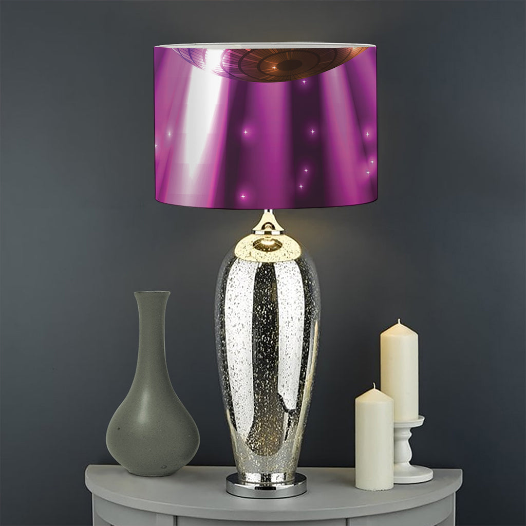 Purple Light Disco Ball Print Drum Lamp Shade