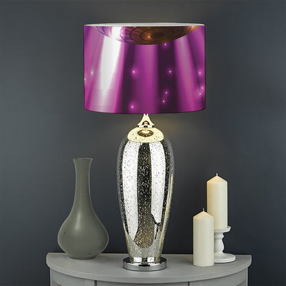 Purple Light Disco Ball Print Drum Lamp Shade