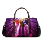 Purple Light Disco Ball Print Duffle Bag