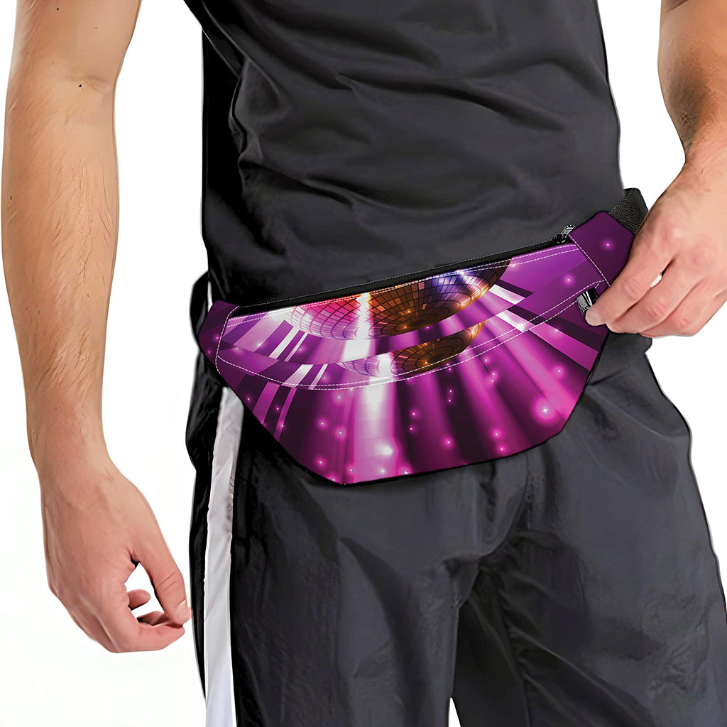 Purple Light Disco Ball Print Fanny Pack