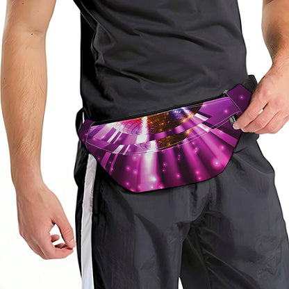 Purple Light Disco Ball Print Fanny Pack