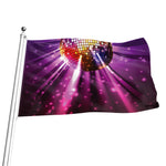 Purple Light Disco Ball Print Flag