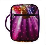 Purple Light Disco Ball Print Front Pocket Bible Bag