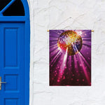 Purple Light Disco Ball Print Garden Flag