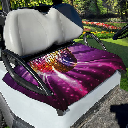 Purple Light Disco Ball Print Golf Cart Seat Cover