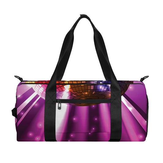 Purple Light Disco Ball Print Gym Bag