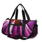 Purple Light Disco Ball Print Gym Bag