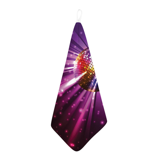 Purple Light Disco Ball Print Hand Towel