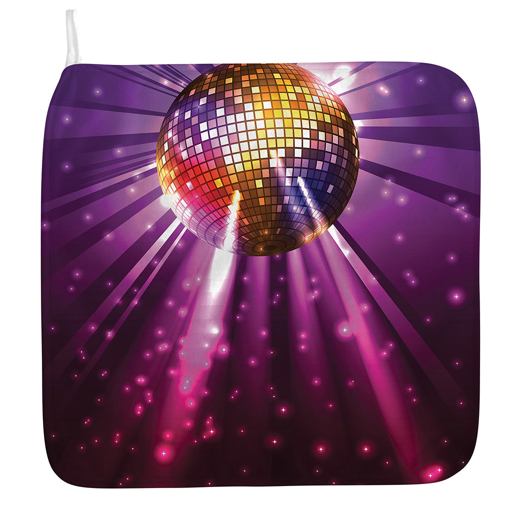 Purple Light Disco Ball Print Hand Towel