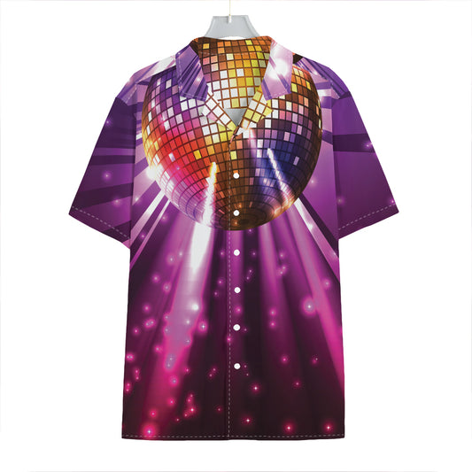 Purple Light Disco Ball Print Hawaiian Shirt