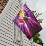 Purple Light Disco Ball Print House Flag