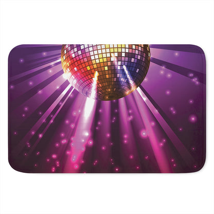 Purple Light Disco Ball Print Indoor Door Mat