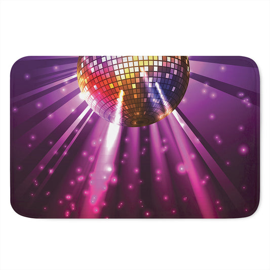 Purple Light Disco Ball Print Indoor Door Mat