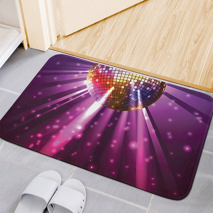 Purple Light Disco Ball Print Indoor Door Mat