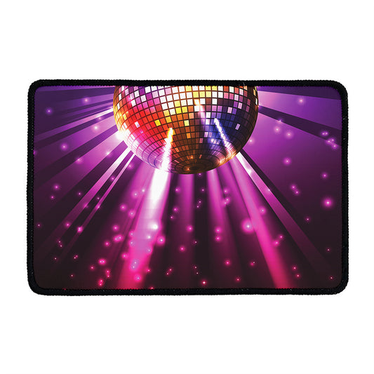 Purple Light Disco Ball Print Kitchen Mat