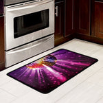 Purple Light Disco Ball Print Kitchen Mat