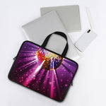 Purple Light Disco Ball Print Laptop Sleeve With Handle
