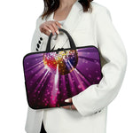 Purple Light Disco Ball Print Laptop Sleeve With Handle