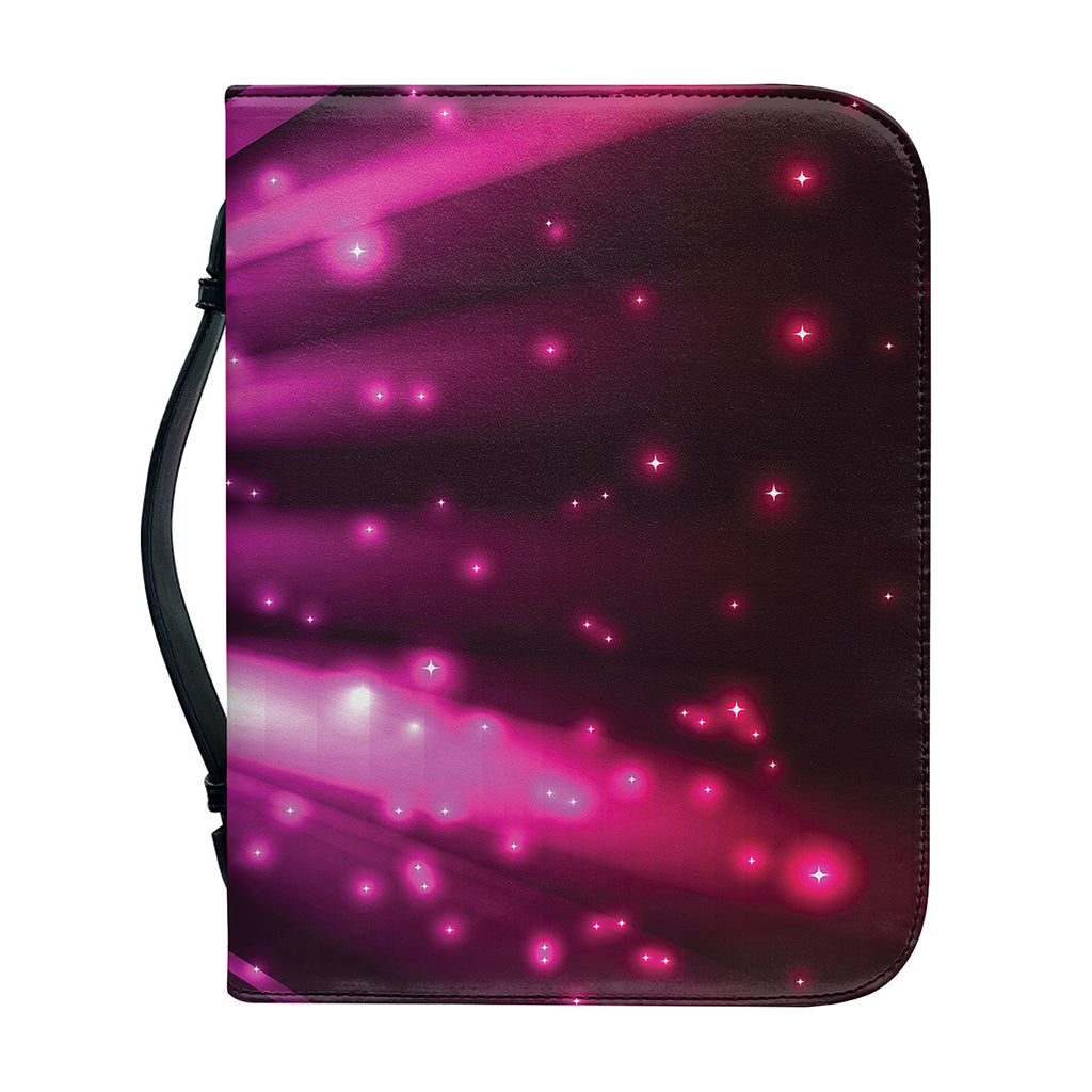 Purple Light Disco Ball Print Leather Bible Cover