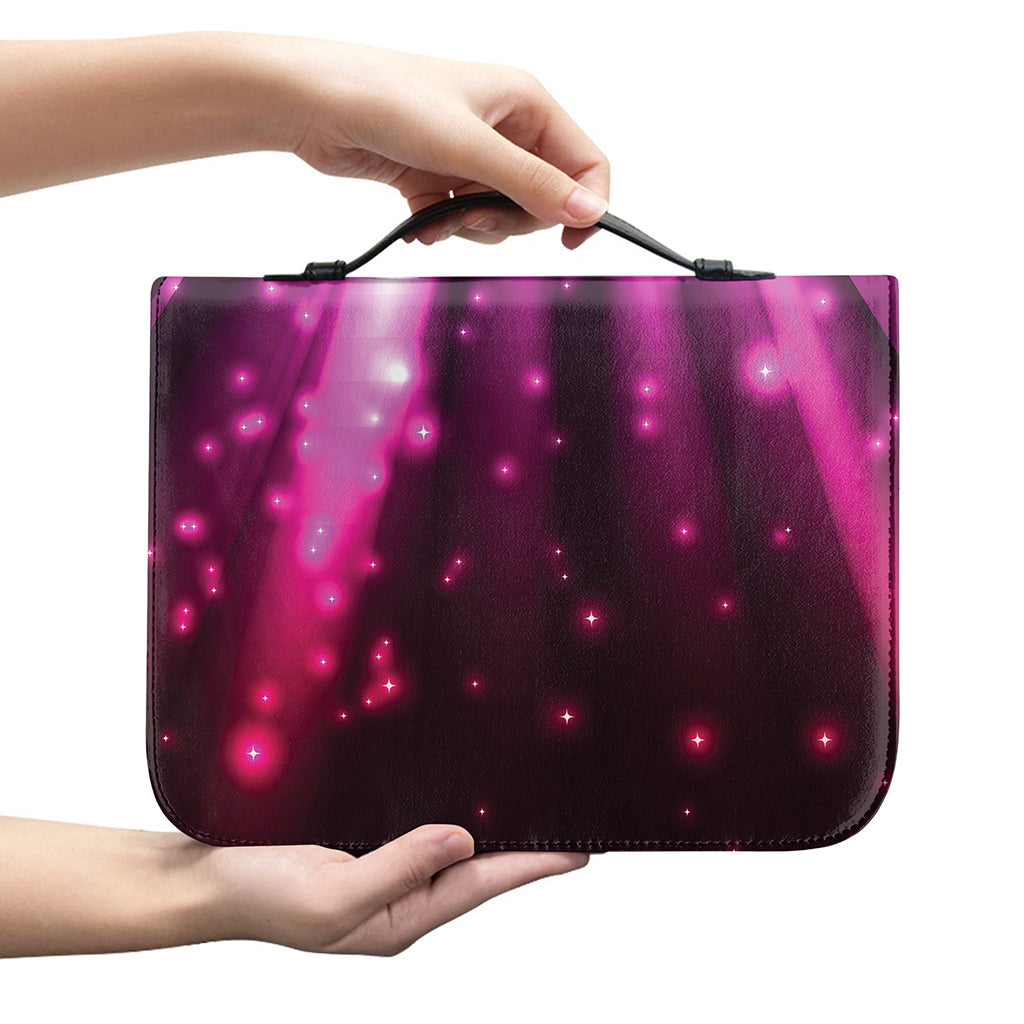 Purple Light Disco Ball Print Leather Bible Cover
