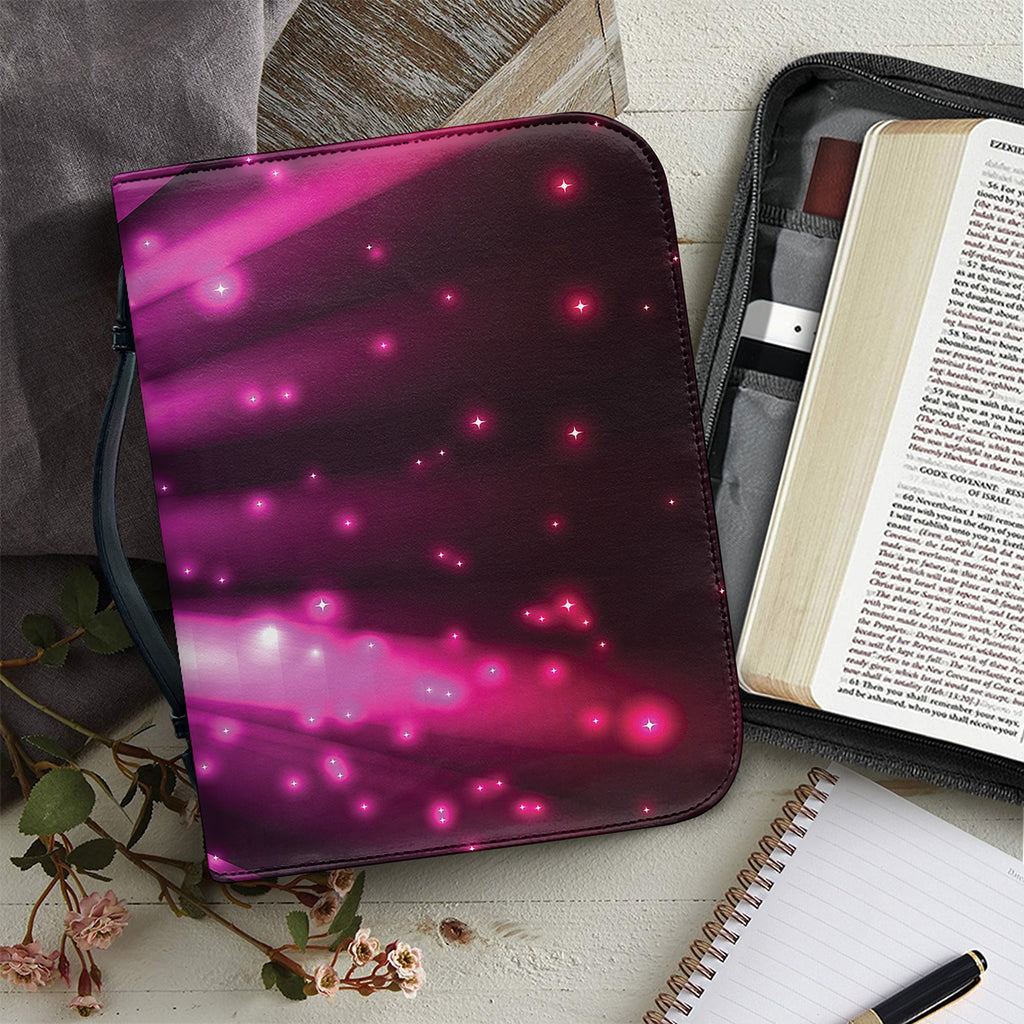 Purple Light Disco Ball Print Leather Bible Cover