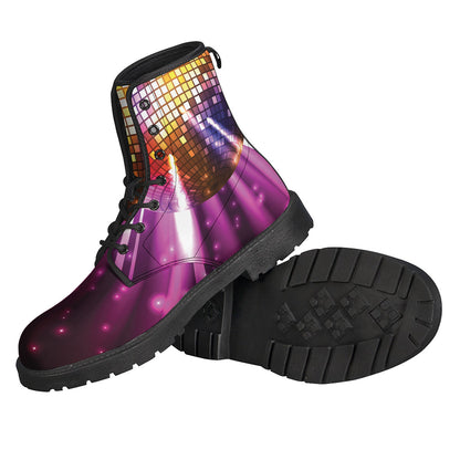 Purple Light Disco Ball Print Backpack