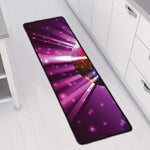 Purple Light Disco Ball Print Long Kitchen Mat