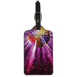 Purple Light Disco Ball Print Luggage Tag