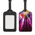 Purple Light Disco Ball Print Luggage Tag
