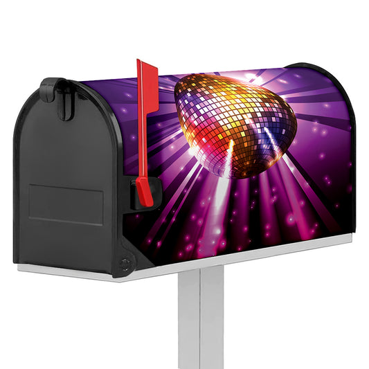 Purple Light Disco Ball Print Mailbox Cover