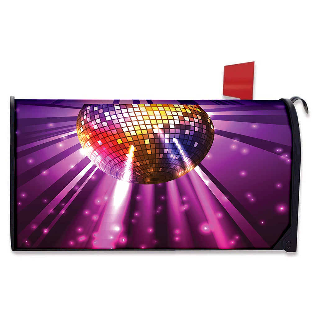 Purple Light Disco Ball Print Mailbox Cover