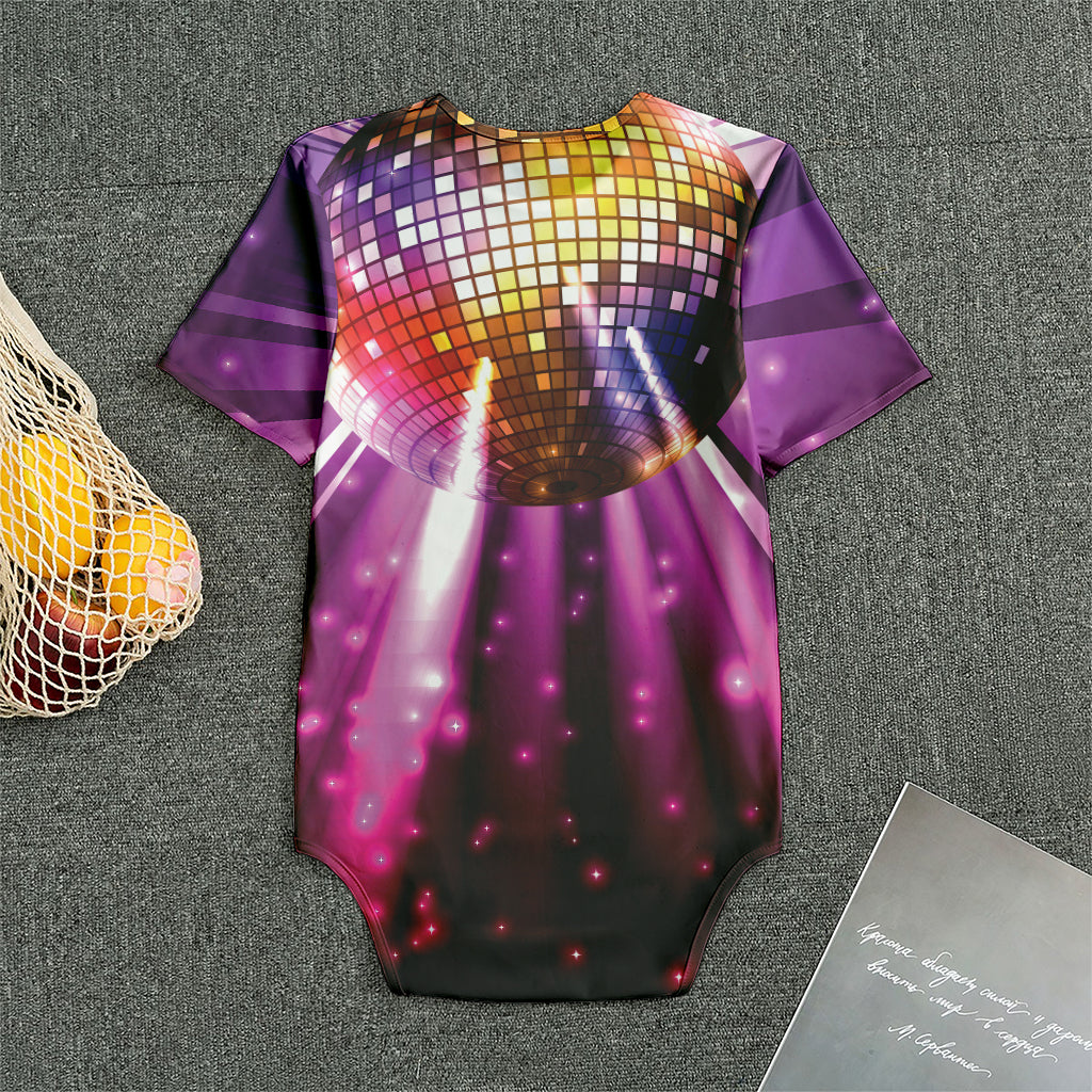 Purple Light Disco Ball Print Men's Bodysuit