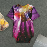 Purple Light Disco Ball Print Men's Bodysuit
